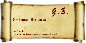 Grimme Botond névjegykártya